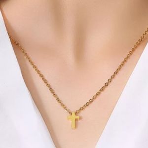 18 KT Gold Over Titanium cross necklace
